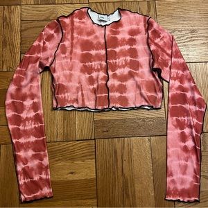 Adika cropped pink tie-dye going out top size small (LIKE NEW)